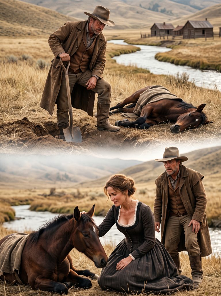 He Dug a Grave for His Colt — Then a Widow at the Creek Said Three Words That Changed Everything