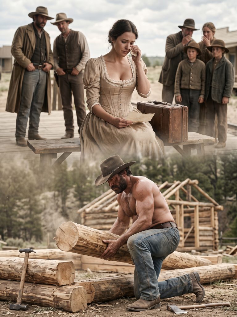 They Mocked Her for Being Small and Useless — Until a Massive Cowboy Built Her a Cabin With Nothing but His Bare Hands